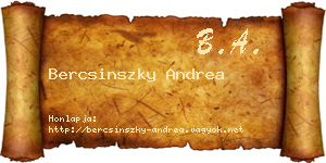 Bercsinszky Andrea névjegykártya